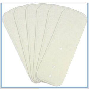 Mama Koala 4-Layer Natural and Microfiber Cloth Diaper Inserts,for (6 Pack)cream
